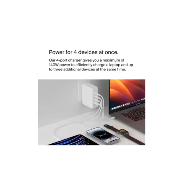 Belkin Boost Charge Pro 140w 4-port Gan Wall Charger - White - Image 2
